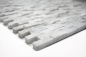 Preview: Splitface Mosaik Fliese Marmor Natursteinwand Brick weiß cream 40-3D11
