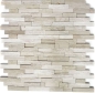 Preview: Splitface Mosaik Fliese Marmor Natursteinwand Brick grau cream 40-3D20