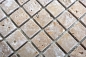 Preview: Mosaico Cuadrado Noce Travertino Antiguo nogal mate R10C