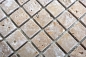 Preview: Travertin Mosaik Fliese Natursteinmosaik hellbraun walnuss Noce Antik 43-44023