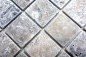 Mobile Preview: Travertin Mosaik Fliese Natursteinmosaik hellgrau silber Antik 43-47048