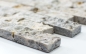 Mobile Preview: Splitface 3D Mosaik Fliese Travertin Natursteinwand grau silber cream Travertin 43-47248