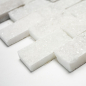 Preview: Splitface mosaico de marmol 3D pared de piedra natural blanco Ladrillo Ibiza blanco 45-0204