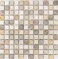 Preview: Travertin Mosaik Fliese Natursteinmosaik beige braun getrommelt 43-46380