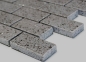 Mobile Preview: Kunststein Mosaik Fliese Quarzmosaik Artificial Brick Grau Glitzer Fliesenspiegel Wandverblender - 46-0204