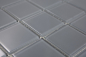 Preview: Mosaico Cristal translucido gris brillante - 10 hojas de mosaico