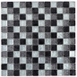 Mobile Preview: Glasmosaik Fliese Silber Anthrazit Schwarz Struktur Wandfliese Mosaikmatte Küche - 126-1783