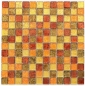 Mobile Preview: Mosaik Fliese Glasmosaik Gold Orange Rot Struktur Wandverkleidung Küche Bad - 120-07414
