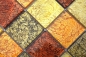 Preview: Mosaik Fliese Glasmosaik Gold Orange Rot Struktur Wandverkleidung Küche Bad - 120-07424