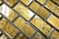 Mobile Preview: Mosaik Fliese Glasmosaik Gold Struktur Brick Wandverkleidung Küche Bad - 120-0744