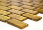 Preview: Mosaik Fliese Glasmosaik Gold Struktur Brick Wandverkleidung Küche Bad - 120-0744