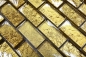 Preview: Mosaik Mauerverbandoptik Transluzent Crystal gold glaenzend - 10 Mosaikblaetter