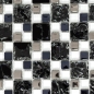 Mobile Preview: Glasmosaik Mosaikfliese Edelstahl schwarz silber Kombination Wand Bad - 88-k1499