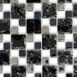 Preview: Mosaik Kombination Glasmosaik mix EP schwarz klar silber Transluzent Kombinationsoptik glänzend