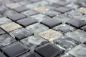 Mobile Preview: Glasmosaik Mosaikfliese grau schwarz silber gefrostet Fliesenspiegel - 92-0333
