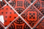 Mobile Preview: Glasmosaik Mosaikfliese Retro Ornament Rot Schwarz Marokkanische Optik - 78B-0902
