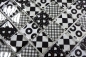 Preview: Glasmosaik Mosaikfliese Retro Ornament Schwarz Weiß Marokkanische Optik - 88-8OP5
