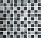 Preview: Mosaik Strichoptik Transluzent Crystal strichschwarz weiss glaenzend - 10 Mosaikblaetter