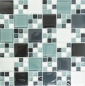 Preview: Mosaique de verre Carreau blanc gris clair anthracite Carrelage cuisine - 78-0204