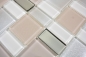 Preview: Glasmosaik Weiss Grau Beige Perl Schillernd perlfarbend Fliesenspiegel 68-0136P