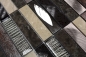 Preview: Mosaico Rectangulo Mosaico de vidrio Piedra artificial Alu EP mix beige marron Mix Translucido Composite Aluminio Cross bond look plata negro mate