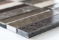 Preview: Mosaico Rectangulo Mosaico de vidrio Piedra artificial Alu EP mix beige marron Mix Translucido Composite Aluminio Cross bond look plata negro mate