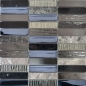 Mobile Preview: Riemchen Rechteck Mosaikfliesen Glasmosaik Komposit Edelstahl silber grau blauschwarz Wandverkleidung Küche - 87-58X