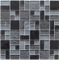 Preview: Kunststein Glasmosaik Mosaikfliesen Komposit schwarz dunkelgrau anthrazit Fliesenspiegel Küche - 88-K989