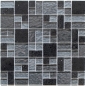 Preview: Piedra artificial vidrio mosaico mosaico azulejos compuesto negro gris oscuro antracita azulejo backsplash cocina - 88-K989