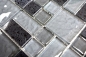 Preview: Piedra artificial vidrio mosaico mosaico azulejos compuesto negro gris oscuro antracita azulejo backsplash cocina - 88-K989