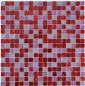 Preview: Mosaico de vidrio piedra mosaico azulejo Resina rustico rojo rosa gris mate 92-0911