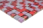 Preview: Mosaico de vidrio piedra mosaico azulejo Resina rustico rojo rosa gris mate 92-0911