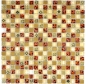 Preview: Mosaique Carre Mosaique de verre Resin mix optique beige rouge Mix translucide aspect retro brillant