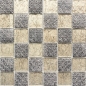 Preview: Mosaik Reliefoptik Mix Transluzent Resin mix champagner schwarz glaenzend - 10 Mosaikblaetter