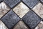 Preview: Mosaik Reliefoptik Mix Transluzent Resin mix champagner schwarz glaenzend - 10 Mosaikblaetter