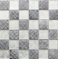 Preview: Mosaik Reliefoptik Mix Transluzent Resin silber glaenzend - 10 Mosaikblaetter