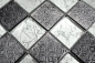 Preview: Mosaik Fliese Glasmosaik Silber Grau Resin Optik Fliesenspiegel Wand Küche - 88-8OP6