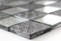 Preview: Mosaik Fliese Glasmosaik Silber Grau Resin Optik Fliesenspiegel Wand Küche - 88-8OP6
