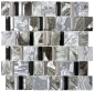 Preview: Mosaico multioptico mezcla piedra translucida mezcla gris negro brillante - 10 hojas de mosaico