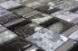 Mobile Preview: Marmor Glasmosaik Mosaikfliesen grau hellgrau anthrazit silber Küchenwand Fliesenspiegel Bad WC - 88-0210
