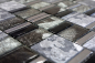 Preview: Mosaico multioptico mezcla piedra translucida mezcla gris negro brillante - 10 hojas de mosaico