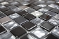 Preview: Glasmosaik Edelstahl Schwarz Silber Fliesenspiegel Küchenfliese Wandverkleidung - 63-CM-426