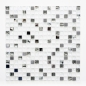Preview: Mosaico cuadrado mosaico de vidrio mezcla de acero blanco mezcla de vidrio translucido acero inoxidable brillante