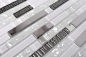 Preview: Mosaico compuesto vidrio mosaico acero mezcla blanco vidrio mezcla translucido acero inoxidable aspecto compuesto brillante