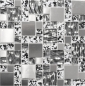 Mobile Preview: Glasmosaik Mosaikfliese Edelstahl Silber Weiß Schwarz Fliesenspiegel - 88-0203
