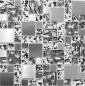 Preview: Mosaique de verre Carreau de mosaique Acier inoxydable Argent Blanc Noir - 88-0203