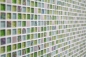 Preview: Mosaico cuadrado vidrio mosaico acero mezcla verde mezcla translucido acero inoxidable brillante