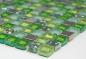 Preview: Mosaico cuadrado vidrio mosaico acero mezcla verde mezcla translucido acero inoxidable brillante