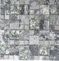 Preview: Naturstein Glasmosaik Marmor Mosaikfliesen Edelstahl grau silber anthrazit Fliesenspiegel Wand Küche Bad - 88-0204