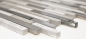 Preview: Mosaico composite look mix piedra translucida acero inoxidable mix madera blanca brillante - 10 hojas de mosaico